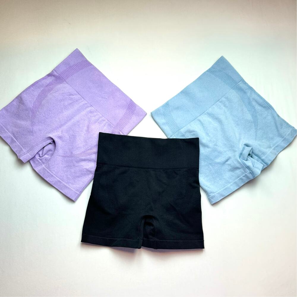 Bundle of 3 Seamless Scrunch Butt Workout Shorts XS High Waisted Booty Gym Biker